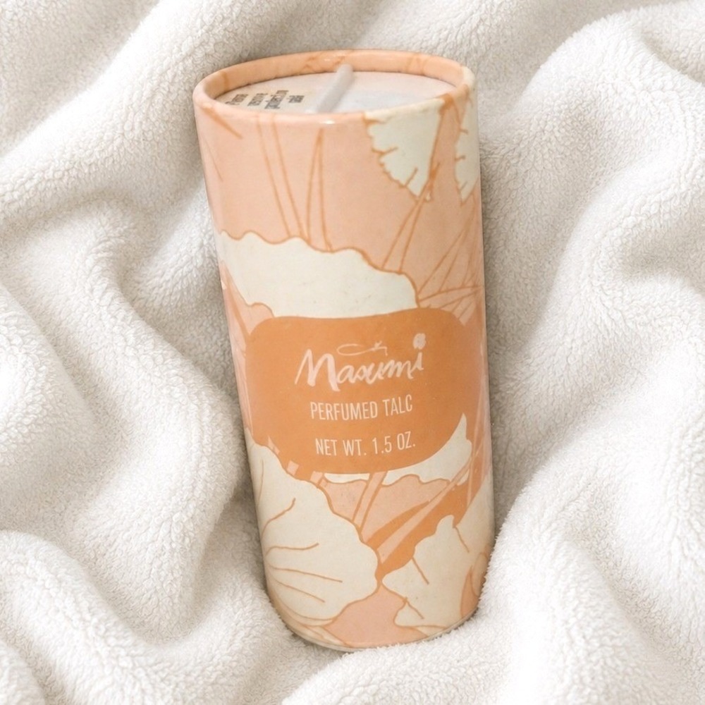 Vintage‎ Coty Masumi Perfumed Talc Dusting Powder 1.5 oz New Peach Floral Sealed